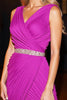 Load image into Gallery viewer, Sparkly Ruched Fuchsia Tight Beaded Short Homecoming Dress