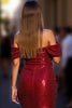 Load image into Gallery viewer, Sparkly Dark Red Corset Tight Short Homecoming Dress with Beading