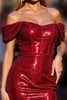 Load image into Gallery viewer, Sparkly Dark Red Corset Tight Short Homecoming Dress with Beading