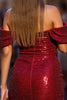 Load image into Gallery viewer, Sparkly Dark Red Corset Tight Short Homecoming Dress with Beading