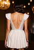 Load image into Gallery viewer, Sparkly Ivory Corset Satin A Line Short Homecoming Dress with Beading