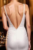 Load image into Gallery viewer, Ivory Satin Corset Bodycon Spaghetti Straps Short Homecoming Dress