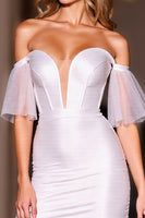 Load image into Gallery viewer, White Bodycon Corset Off the Shoulder Short Homecoming Dress