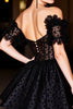 Load image into Gallery viewer, Black A Line Corset Short Homecoming Dress with Appliques
