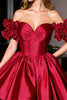 Load image into Gallery viewer, Burgundy A Line Short Satin Homecoming Dress with Ruffles
