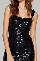 Load image into Gallery viewer, Sparkly Black Sequin Bodycon Short Homecoming Dress