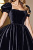 Load image into Gallery viewer, Black A Line Short Homecoming Dress with Sleeves