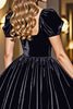 Load image into Gallery viewer, Black A Line Short Homecoming Dress with Sleeves