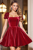 Load image into Gallery viewer, Black A Line Short Homecoming Dress with Sleeves