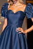 Load image into Gallery viewer, Dark Blue Corset Short A Line Homecoming Dress with Sleeves
