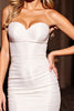 Load image into Gallery viewer, White Bodycon Satin Sweetheart Short Homecoming Dress