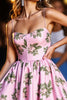 Load image into Gallery viewer, Pink A Line Floral Printed Short Homecoming Dress