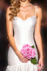 Load image into Gallery viewer, White Bodycon Spaghetti Straps Ruffled Short Homecoming Dress