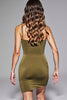 Load image into Gallery viewer, Army Green Bodycon Spaghetti Straps Short Satin Homecoming Dress