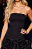 Load image into Gallery viewer, Floral Black Satin Bodycon Short Corset Homecoming Dress