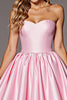 Load image into Gallery viewer, Pink Satin Corset Strapless Short Homecoming Dress with Bow