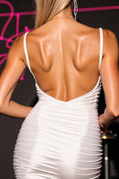 Load image into Gallery viewer, White Satin Bodycon Backless Short Homecoming Dress