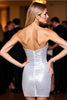 Load image into Gallery viewer, Sparkly Silver Sweetheart Bodycon Short Sequins Homecoming Dress