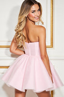 Load image into Gallery viewer, Pink Tulle Corset Sweetheart Short Homecoming Dress