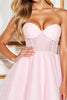 Load image into Gallery viewer, Pink Tulle Corset Sweetheart Short Homecoming Dress