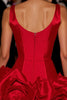 Load image into Gallery viewer, Floral Red Deep V-Neck Corset Short Satin Homecoming Dress
