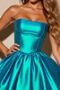 Load image into Gallery viewer, Blue Corset Strapless Satin A Line Short Homecoming Dress