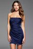 Load image into Gallery viewer, Simple Navy Satin Strapless Short Bodycon Homecoming Dress