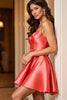 Load image into Gallery viewer, Orange Corset Short Satin Homecoming Dress with Bow