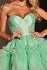 Load image into Gallery viewer, Green Corset Tulle Short Sweetheart Homecoming Dress with Feathers