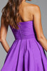 Load image into Gallery viewer, Floral Purple Strapless Short Satin Homecoming Dress