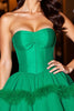 Load image into Gallery viewer, Dark Green Corset Short Tulle Homecoming Dress with Feathers