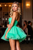 Load image into Gallery viewer, Green Tulle A Line Short Strapless Homecoming Dress