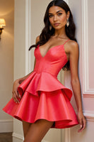 Load image into Gallery viewer, Orange Corset A Line Short Tiered Homecoming Dress