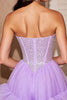 Load image into Gallery viewer, Sparkly Lilac Ruffled Corset Tulle Short Homecoming Dress with Sequins