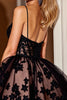 Load image into Gallery viewer, Black Lace Corset Spaghetti Straps Short Homecoming Dress