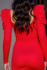 Load image into Gallery viewer, Red Bodycon Short Satin Homecoming Dress with Long Sleeves