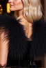 Load image into Gallery viewer, Black Bodycon Short Velvet Homecoming Dress with Feathers