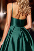 Load image into Gallery viewer, Dark Green A Line Short Satin Homecoming Dress with Beading