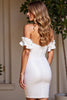 Load image into Gallery viewer, White Satin Bodycon Strapless Short Homecoming Dress