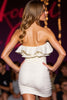 Load image into Gallery viewer, Sparkly White Strapless Short Bodycon Homecoming Dress with Ruffles