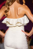 Load image into Gallery viewer, Sparkly White Strapless Short Bodycon Homecoming Dress with Ruffles