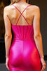 Load image into Gallery viewer, Fuchsia Corset Bodycon Short Satin Homecoming Dress