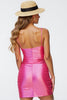 Load image into Gallery viewer, Fuchsia Satin Bodycon Short Ruched Homecoming Dress