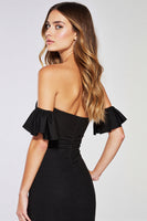 Load image into Gallery viewer, Black Satin Strapless Short Bodycon Homecoming Dress