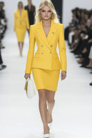 Load image into Gallery viewer, Yellow Peak Lapel 2 Piece Double Breasted Business Suits