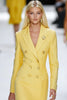 Load image into Gallery viewer, Yellow Satin Bodycon Peak Lapel Double Breasted Work Blazer Dress