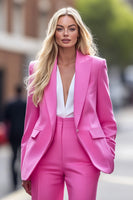 Load image into Gallery viewer, Fuchsia 2 Piece Peak Lapel Long Sleeve Business Suits