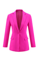 Load image into Gallery viewer, Fuchsia 2 Piece Notched Lapel Long Sleeve Business Suits with Pockets