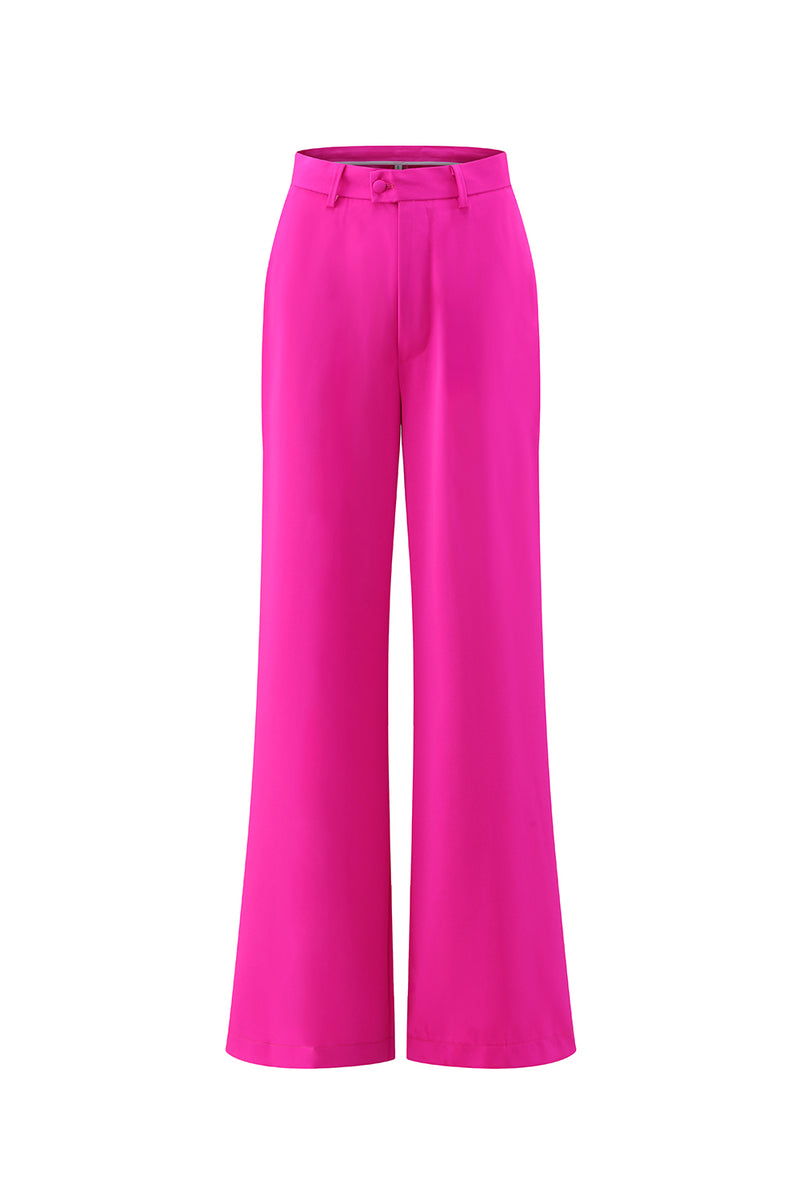 Load image into Gallery viewer, 2 Piece Fuchsia Notched Lapel Long Sleeve Business Suits with Pockets