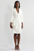 Load image into Gallery viewer, White Bodycon Peak Lapel Satin Short Work Blazer Dress